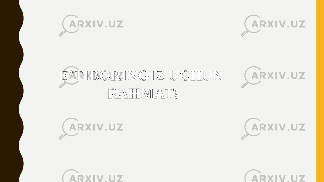 E’TIBORINGIZ UCHUN RAHMAT! 