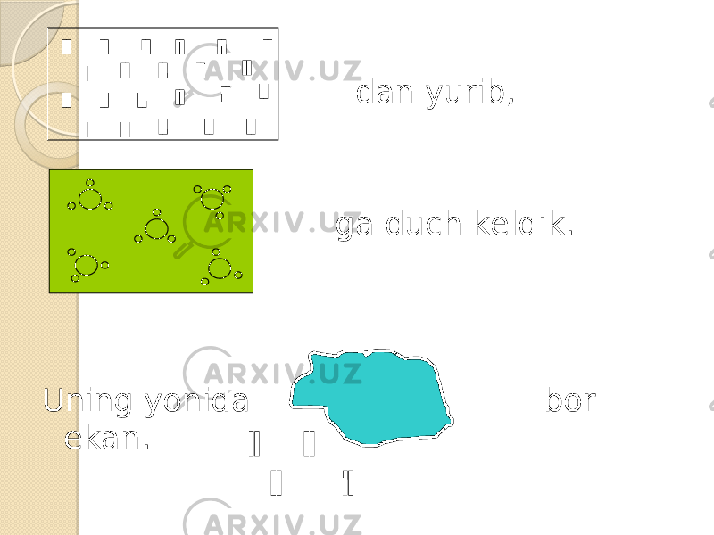  dan yurib, ga duch keldik. Uning yonida bor ekan. 