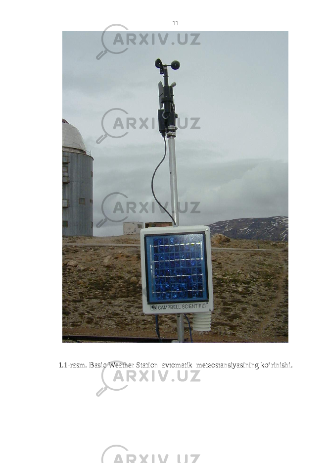 1.1-rasm. Basic Weather Station avtomatik meteostansiyasining ko‘rinishi .11 
