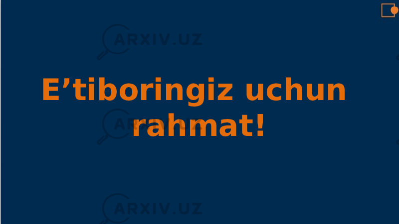 E’tiboringiz uchun rahmat! 