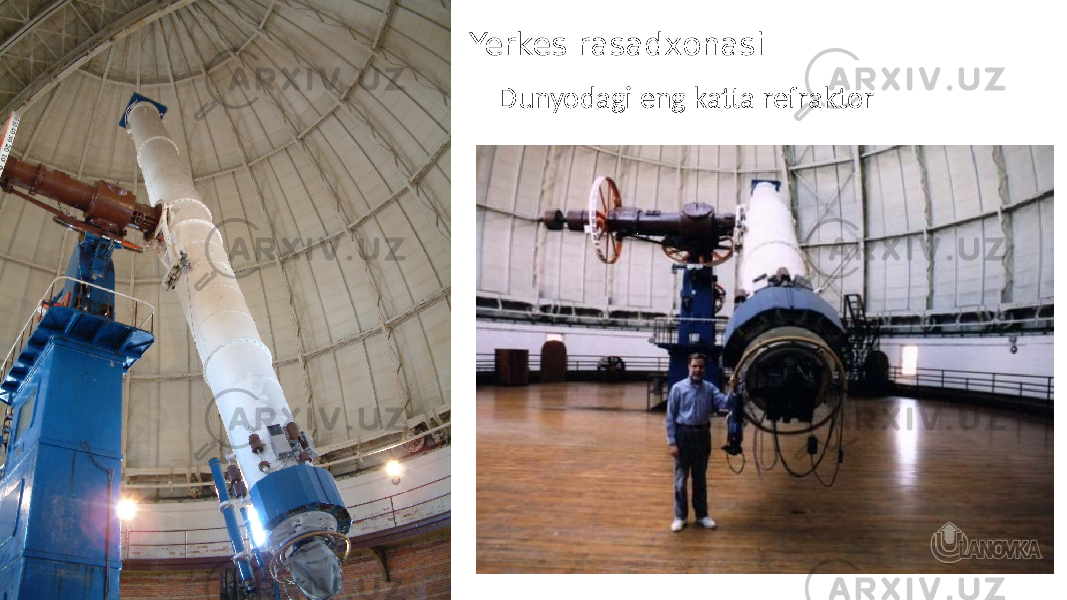 Yerkes rasadxonasi Dunyodagi eng katta refraktor 