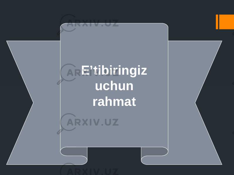 E’tibiringiz uchun rahmat 