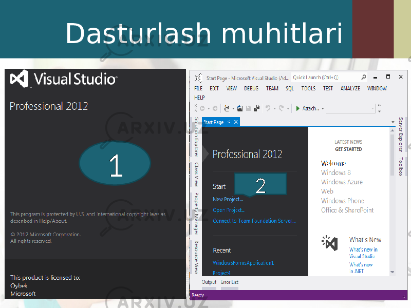 Dasturlash muhitlari 1 2 