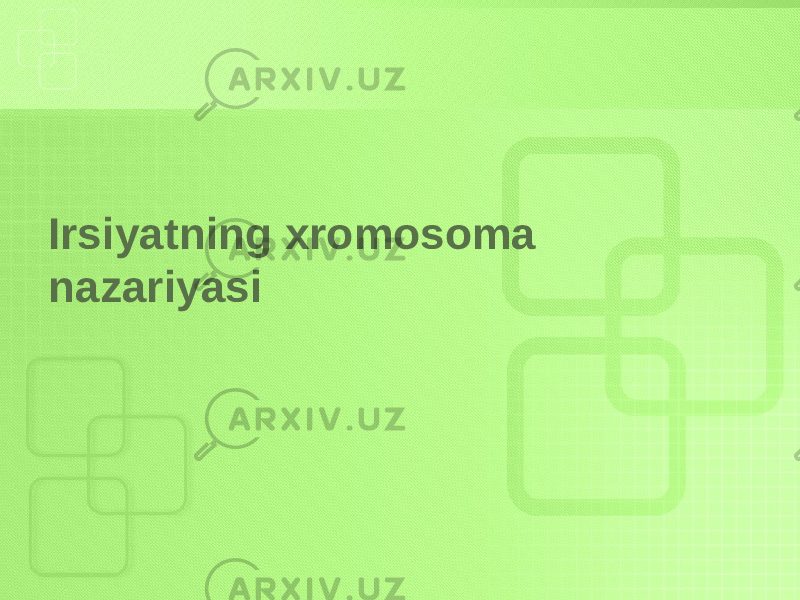 Irsiyatning xromosoma nazariyasi 