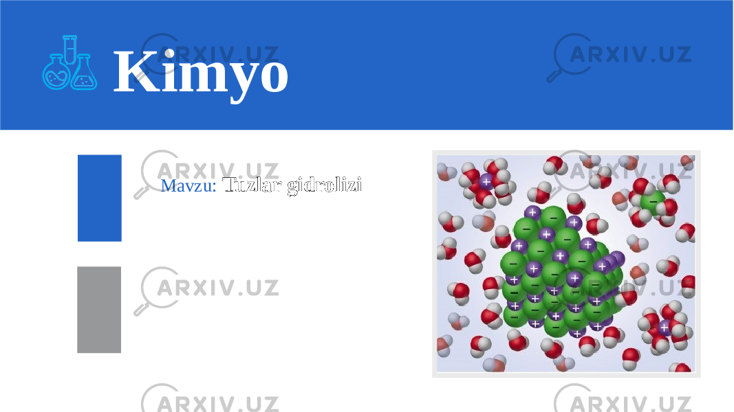 Mavzu: Tuzlar gidroliziKimyo 