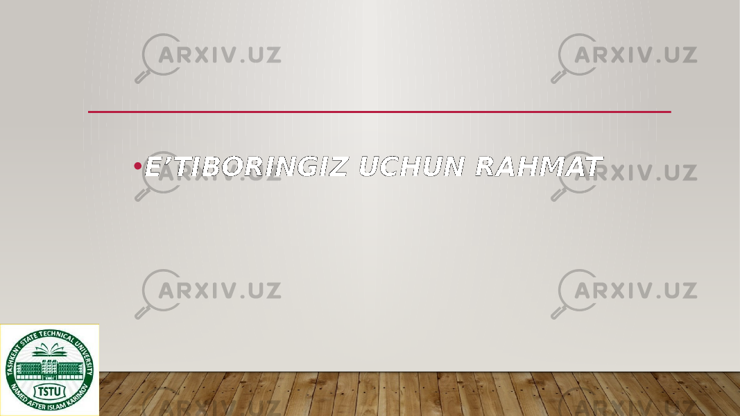 • E’TIBORINGIZ UCHUN RAHMAT 