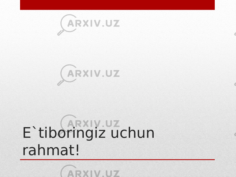 E`tiboringiz uchun rahmat! 