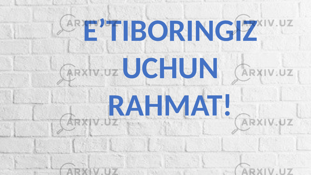 E’TIBORINGIZ UCHUN RAHMAT! 