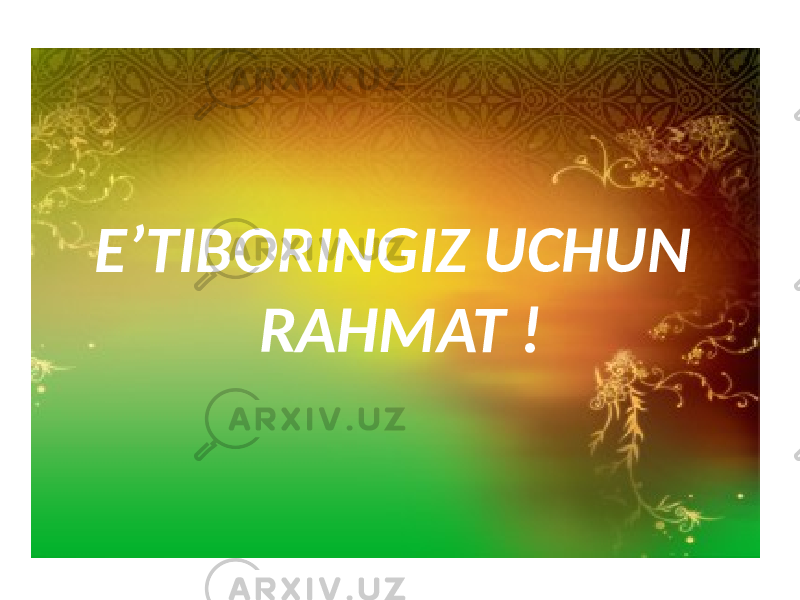 E’TIBORINGIZ UCHUN RAHMAT ! 