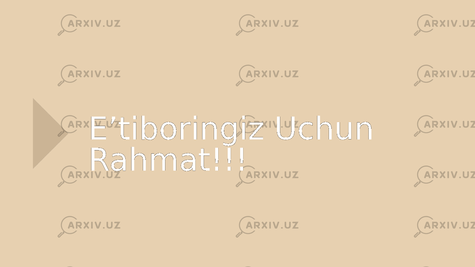 E’tiboringiz Uchun Rahmat!!! 