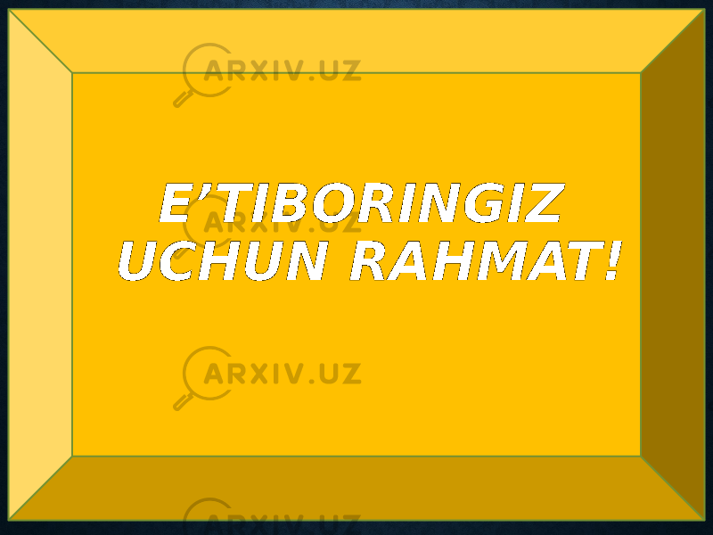 16E’TIBORINGIZ UCHUN RAHMAT! 