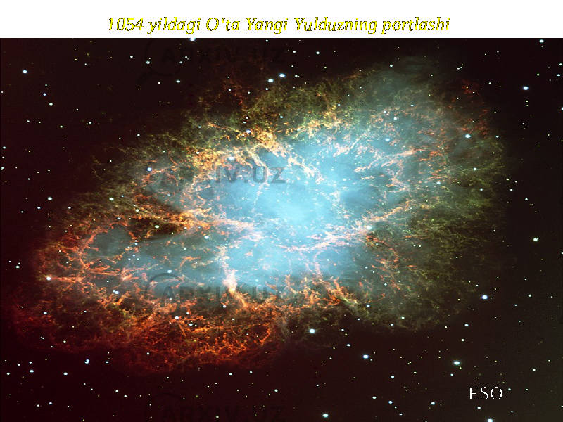 1054 yildagi O‘ta Yangi Yulduzning portlashi ESO 