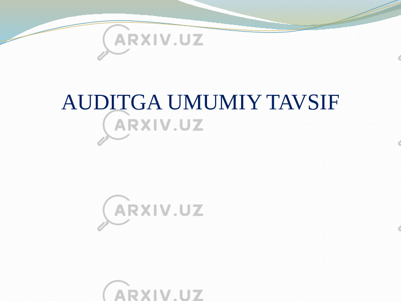 AUDITGA UMUMIY TAVSIF 