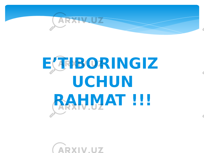 E’TIBORINGIZ UCHUN RAHMAT !!! 