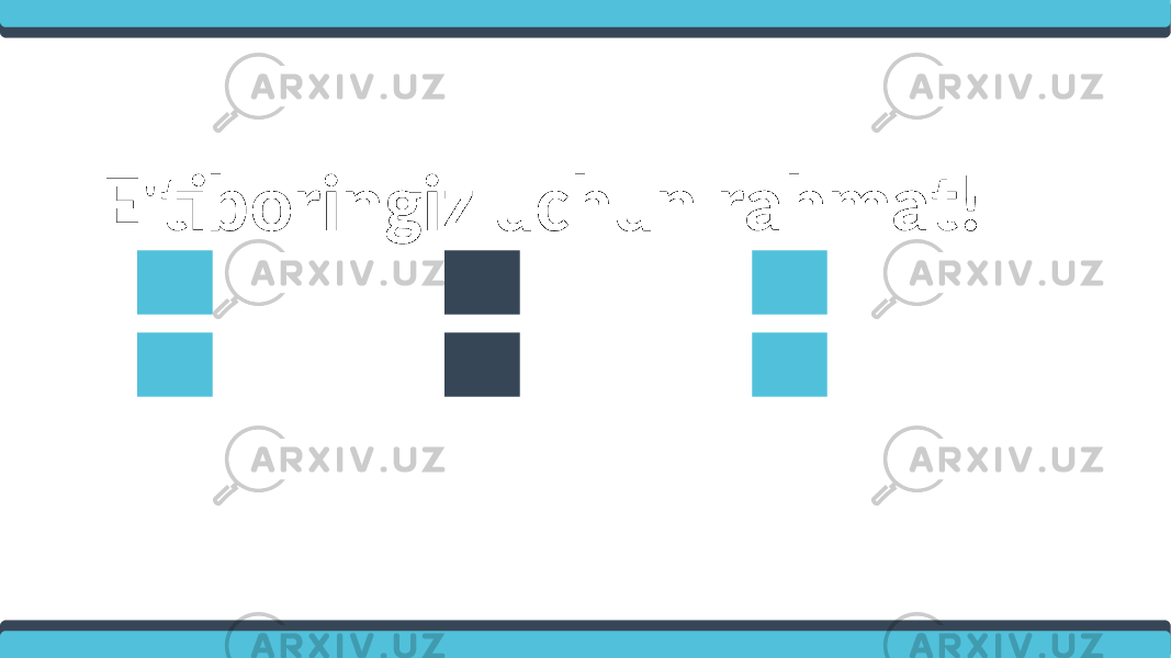 E&#39;tiboringiz uchun rahmat! 