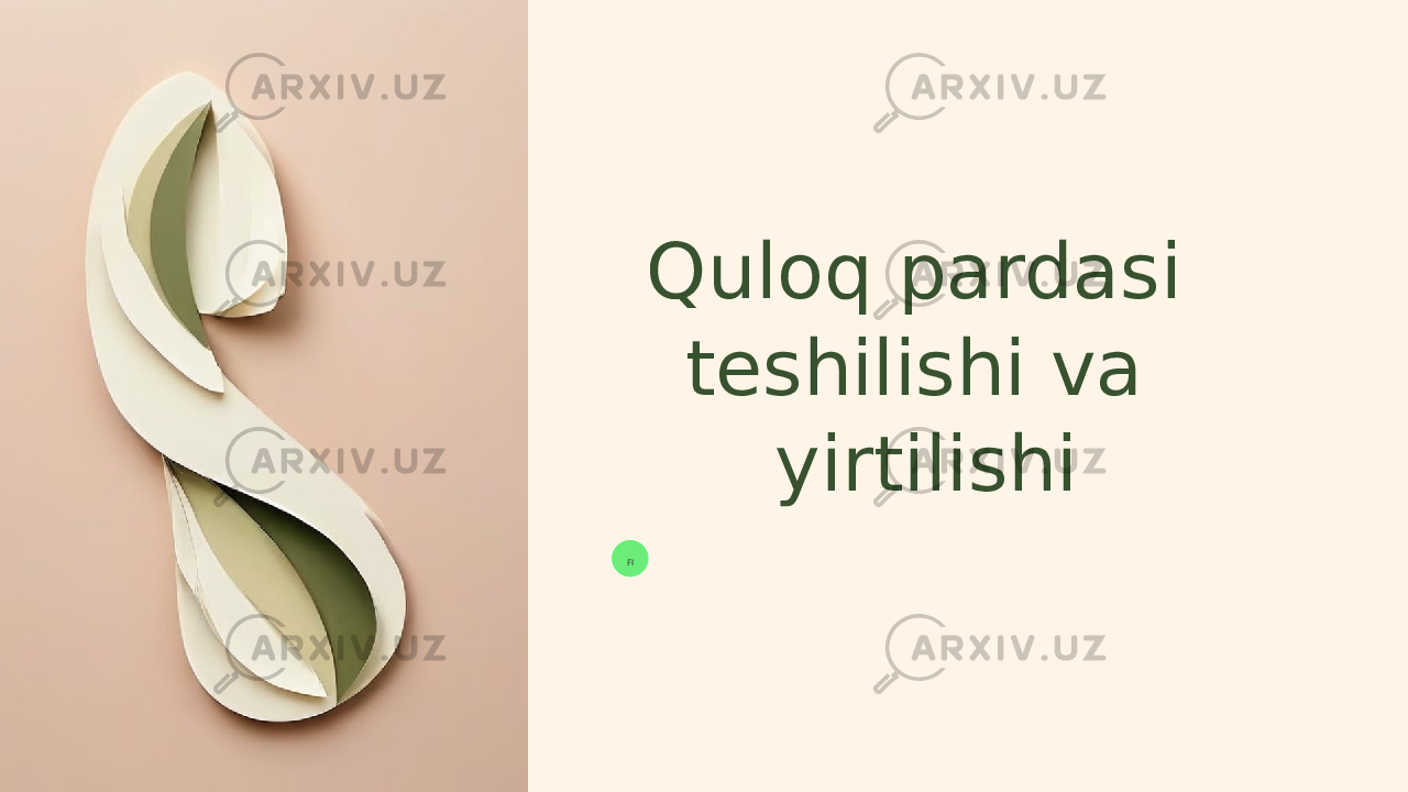 Quloq pardasi teshilishi va yirtilishi FI 