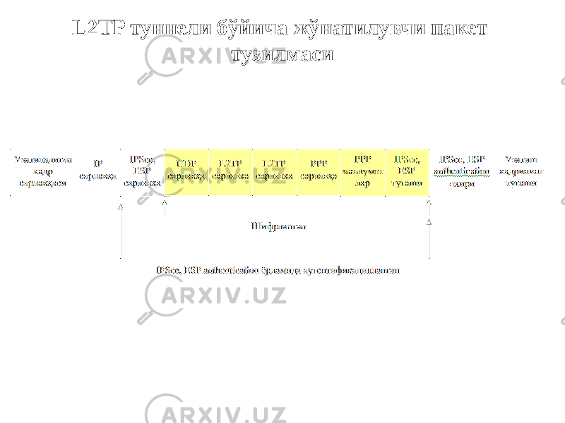 L2TP туннели бўйича жўнатилувчи пакет тузилмаси 