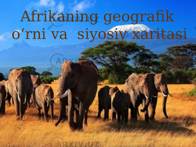 Afrikaning geografik o‘rni va siyosiy xaritasi 