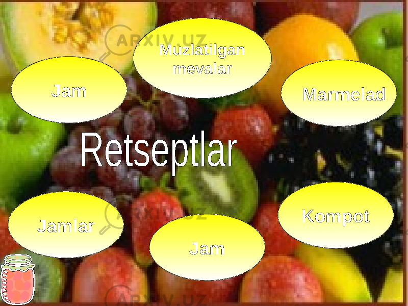 Jam Jamlar Jam Marmelad KompotMuzlatilgan mevalar 