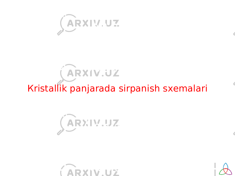 Кristallik panjarada sirpanish sхemalari 