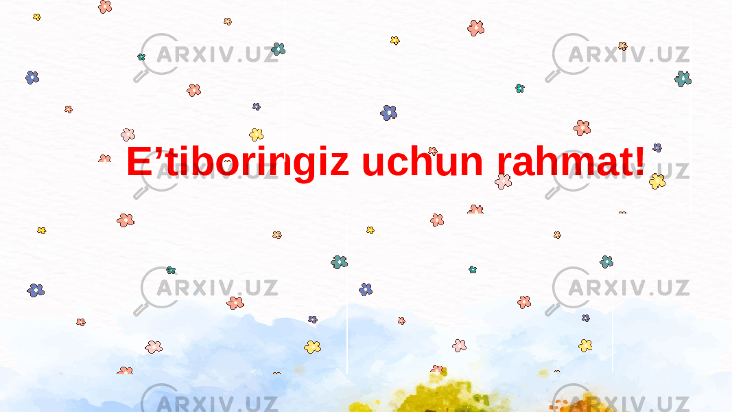 E’tiboringiz uchun rahmat! 