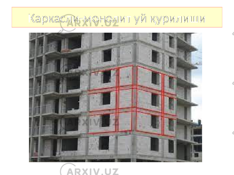 Каркасли-монолит уй қурилиши 