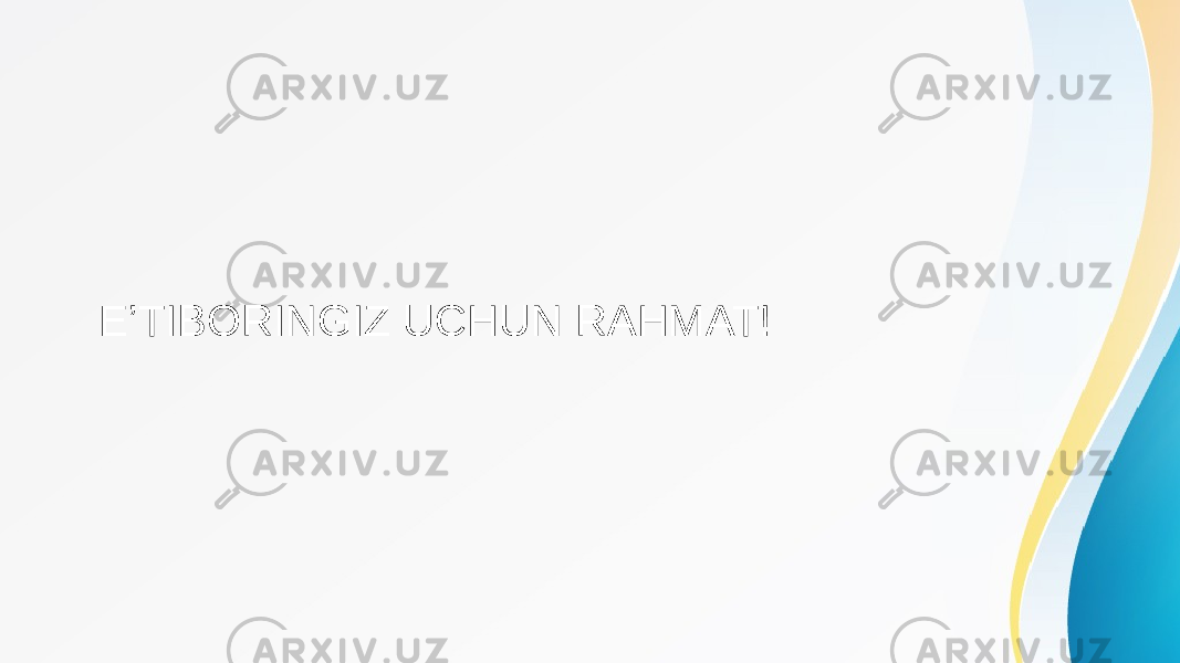 E’TIBORINGIZ UCHUN RAHMAT! 