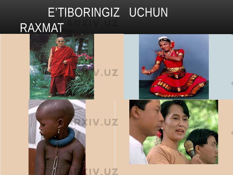  E’TIBORINGIZ UCHUN RAXMAT 