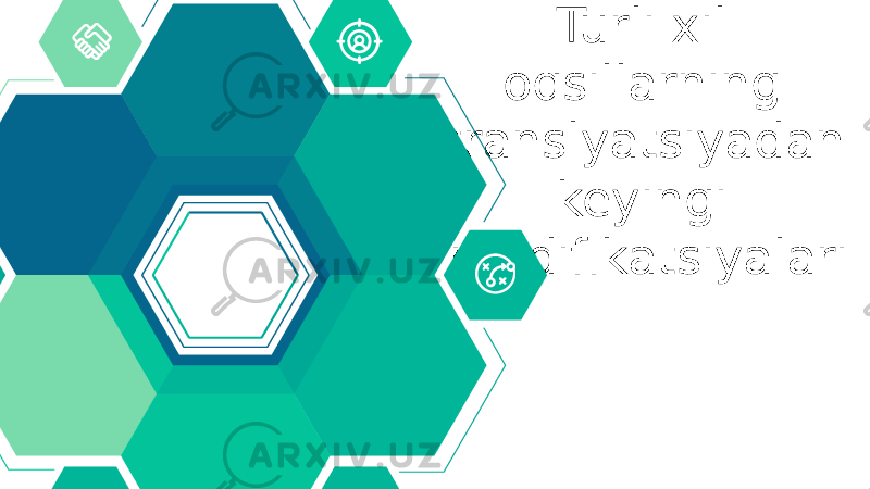 Turli xil oqsillarning translyatsiyadan keyingi modifikatsiyalari 