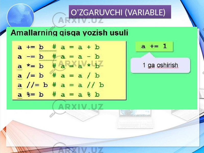 O&#39;ZGARUVCHI (VARIABLE)0607 