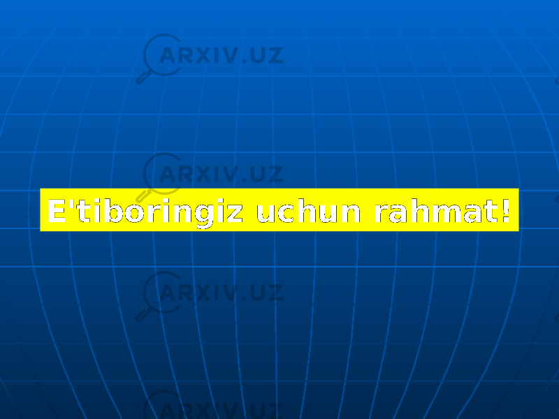 E&#39;tiboringiz uchun rahmat! 