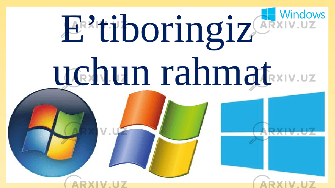 E’tiboringiz uchun rahmat 