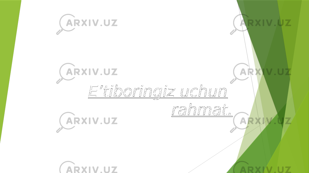 E’tiboringiz uchun rahmat. 