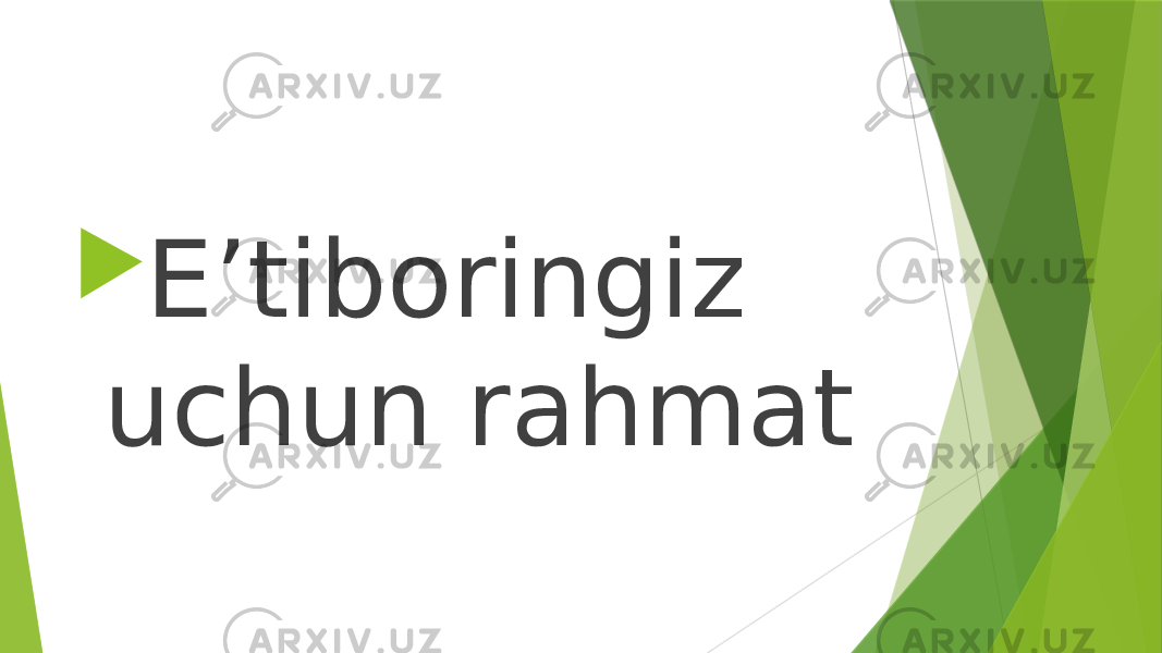  E’tiboringiz uchun rahmat 