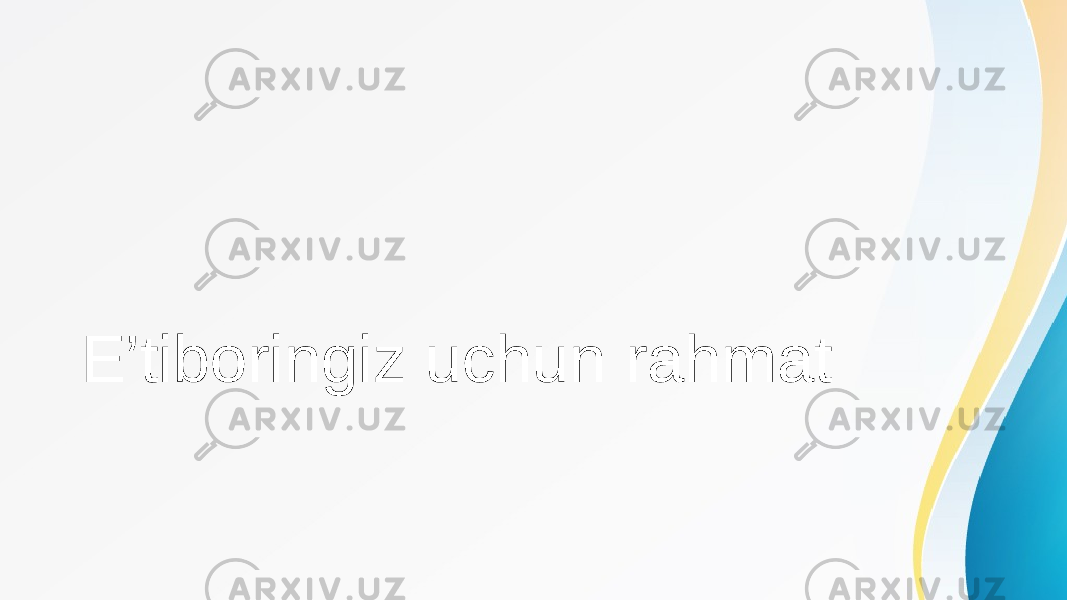 E’tiboringiz uchun rahmat 