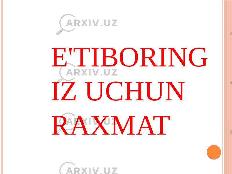  E&#39;TIBОRING IZ UCHUN RAXMAT 