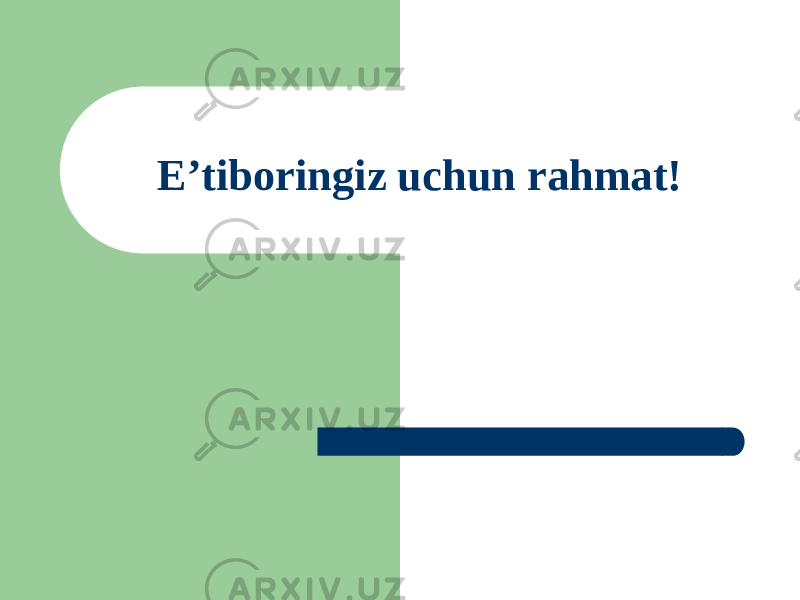 E’tiboringiz uchun rahmat! 