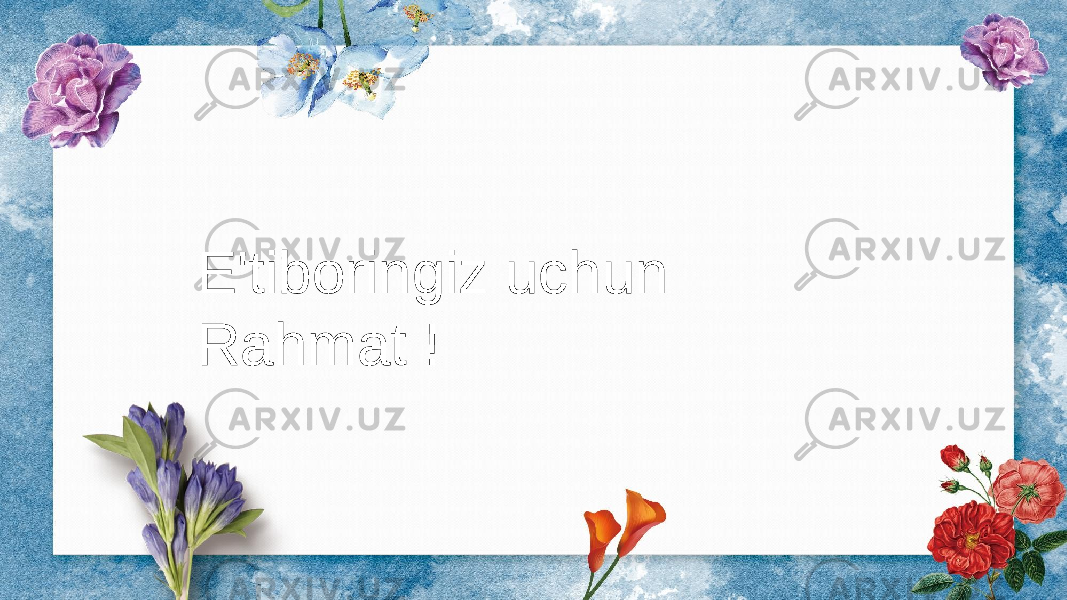 E&#39;tiboringiz uchun Rahmat ! 