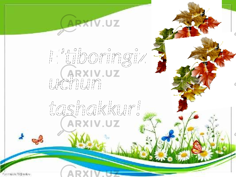 E’tiboringiz uchun tashakkur! 