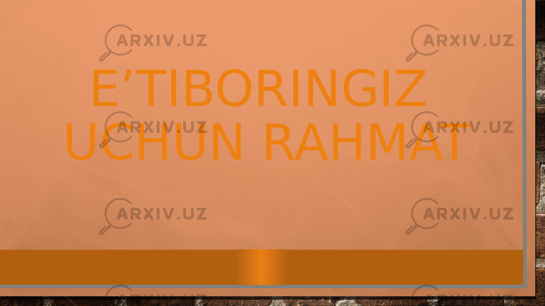 E’TIBORINGIZ UCHUN RAHMAT 