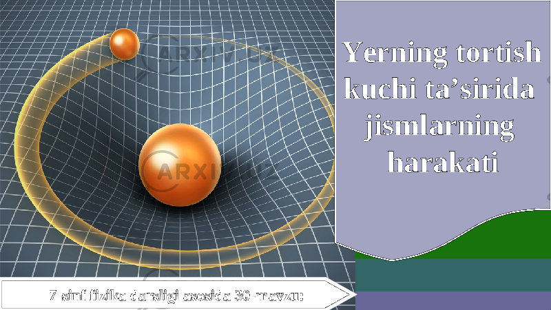 7-sinf fizika darsligi asosida 30-mavzu: Yerning tortish kuchi ta’sirida jismlarning harakati 