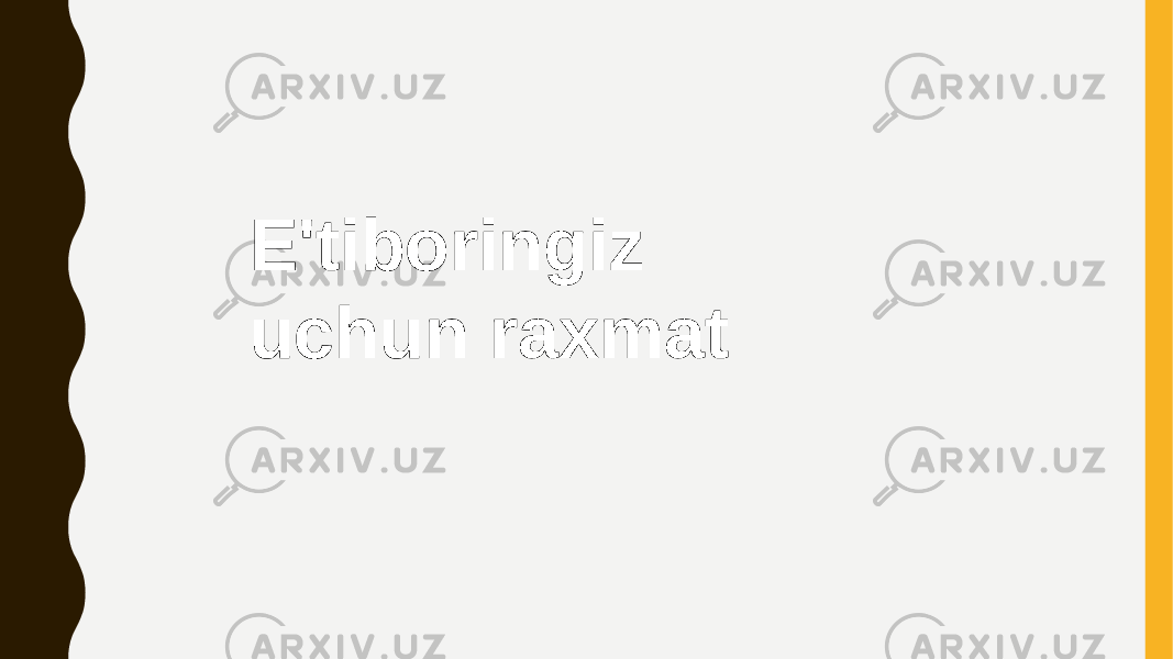 E&#39;tiboringiz uchun raxmat 