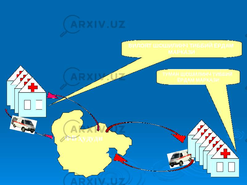 ВИЛОЯТ ШОШИЛИНЧ ТИББИЙ ЁРДАМ МАРКАЗИ ТУМАН ШОШИЛИНЧ ТИББИЙ ЁРДАМ МАРКАЗИ ФВ ҳудуди 