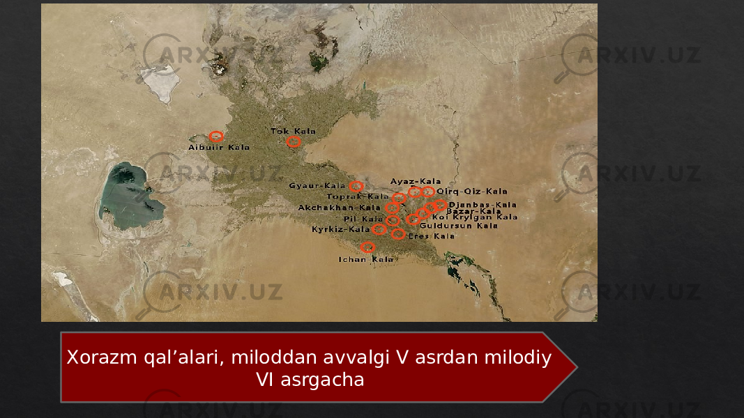 Xorazm qalʼalari, miloddan avvalgi V asrdan milodiy VI asrgacha 