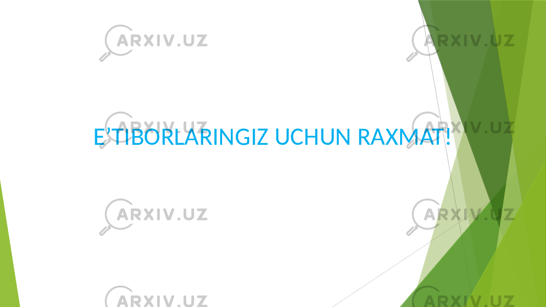  E’TIBORLARINGIZ UCHUN RAXMAT! 