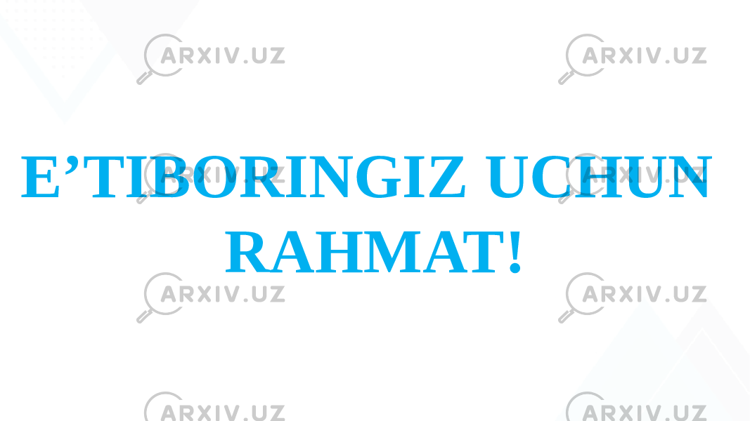 E’TIBORINGIZ UCHUN RAHMAT! 