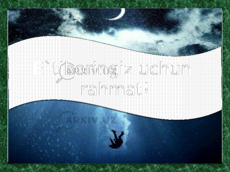 E`tiboringiz uchun rahmat! 4B2417 0511 