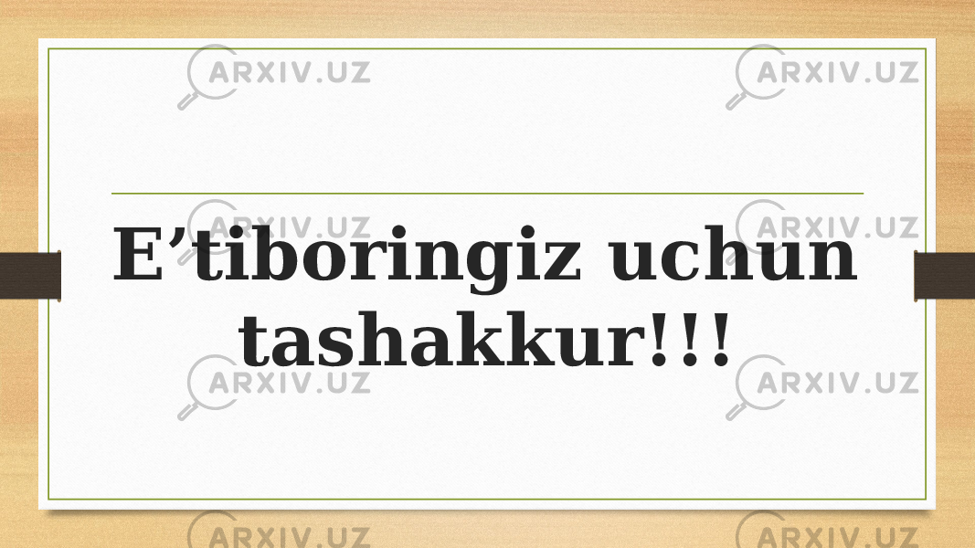 E’tiboringiz uchun tashakkur!!! 