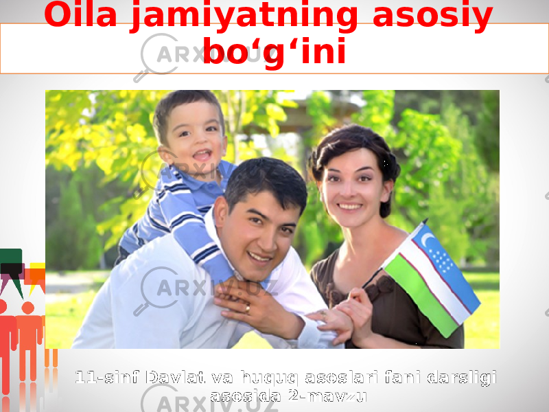 Oila jamiyatning asosiy bo‘g‘ini 11-sinf Davlat va huquq asoslari fani darsligi asosida 2-mavzu 