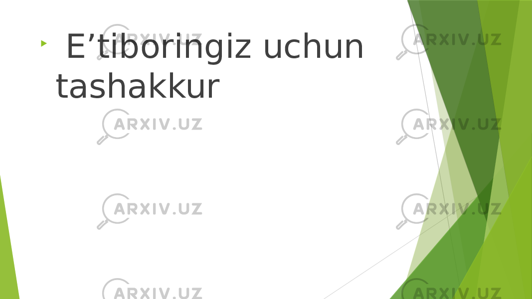  E’tiboringiz uchun tashakkur 